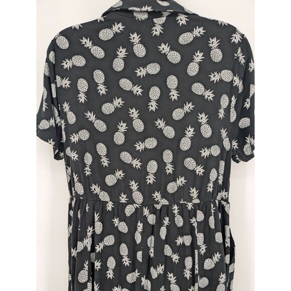 Torrid Button Shirt Dress Women Size L Allover Pineapple Button Up Tropical Twee - Picture 5 of 10